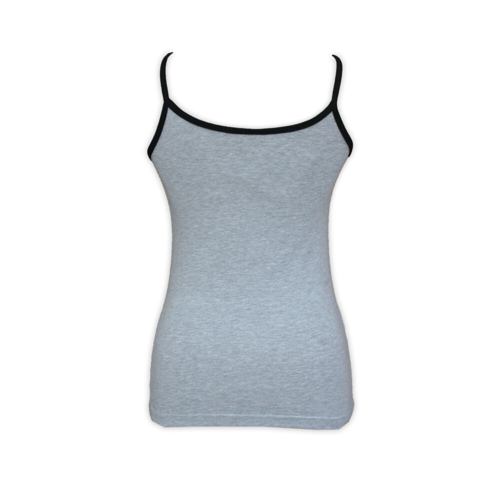 Women's cotton two-piece sports underwear set - sports panties-spaghetti strap top - gray - S-2