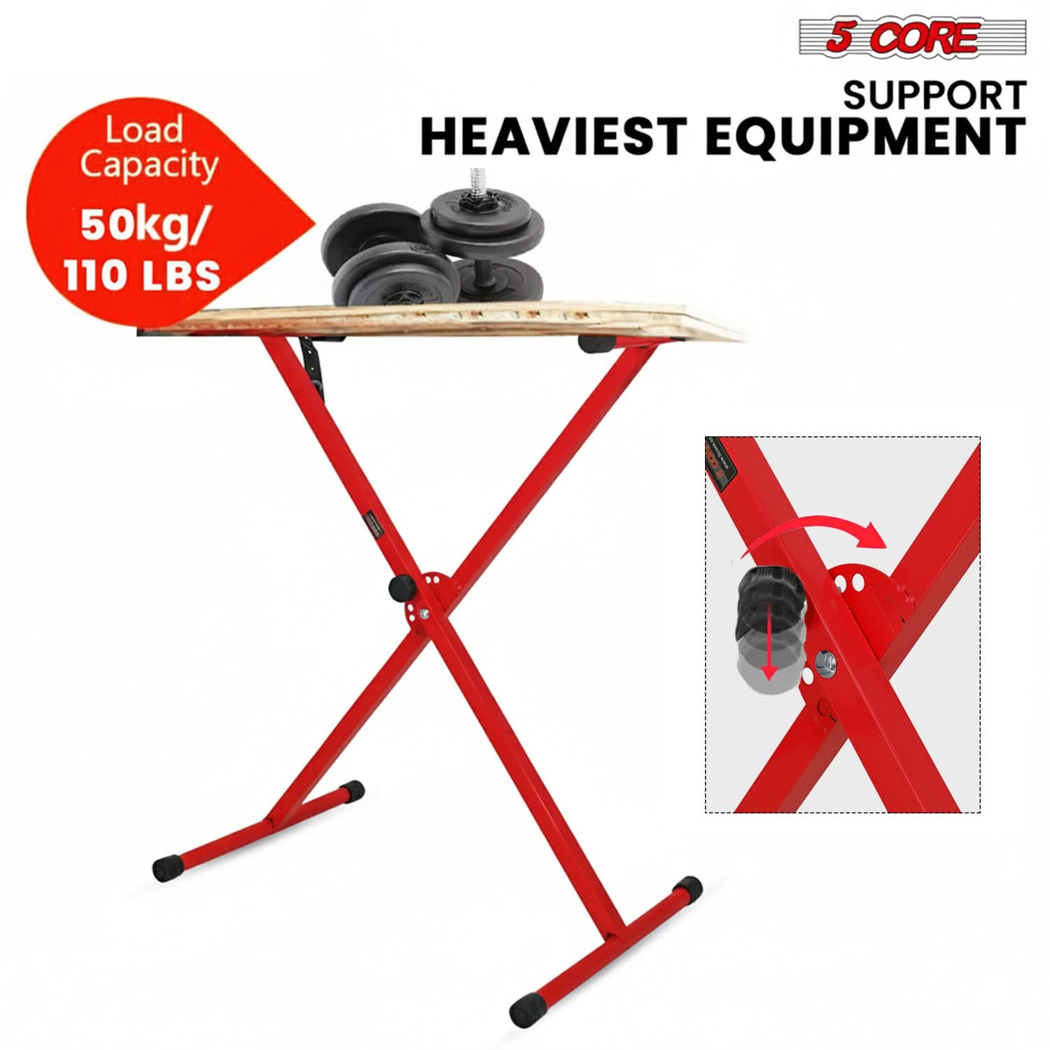 5 Core Keyboard Stand X Shape Height Adjustable Foldable Portable Key Board DJ Controller Stands-2