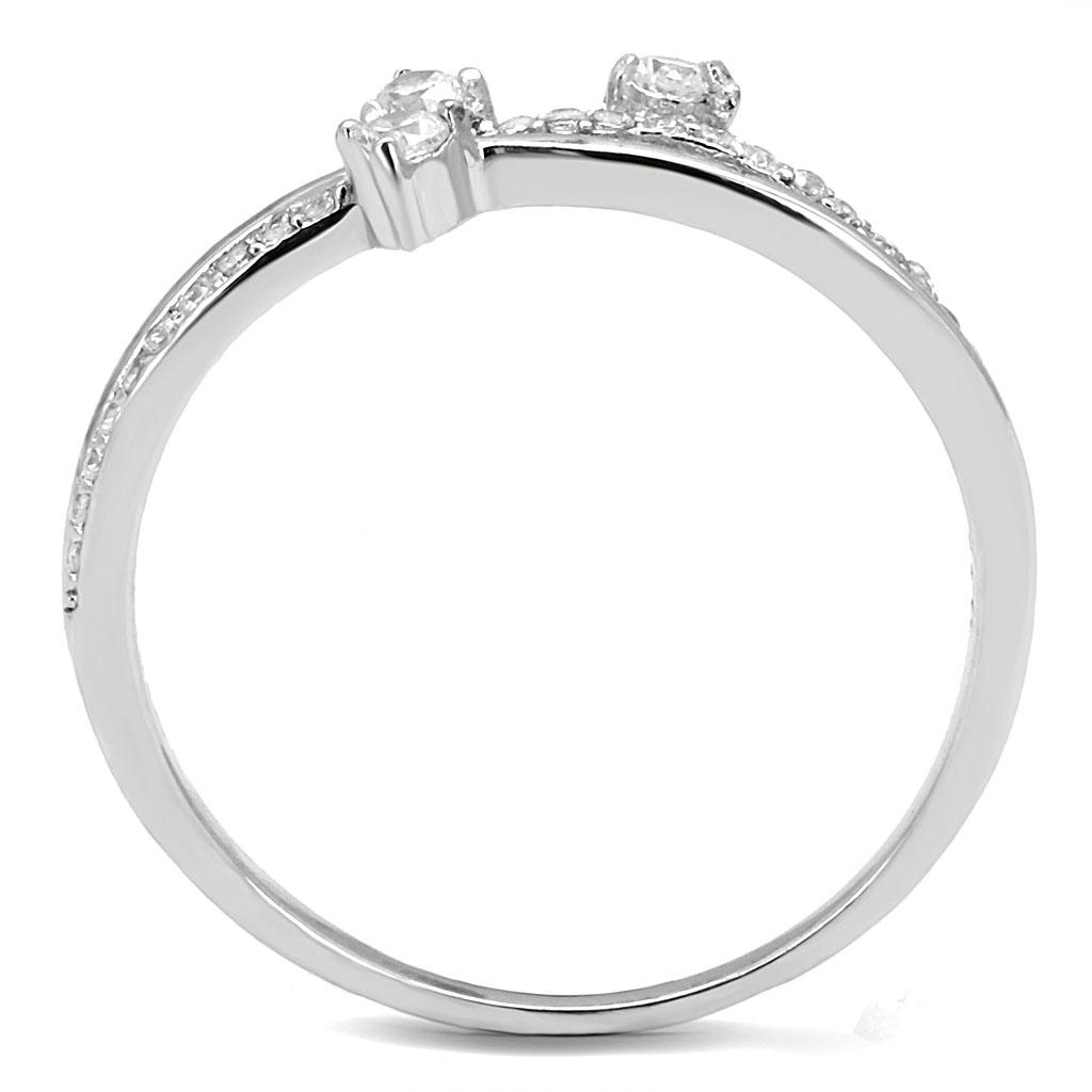 Sterling Silver Ring TS581 - Rhodium 925 with AAA Grade CZ  in Clear